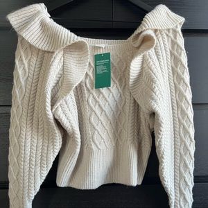 knitted off the shoulder sweater